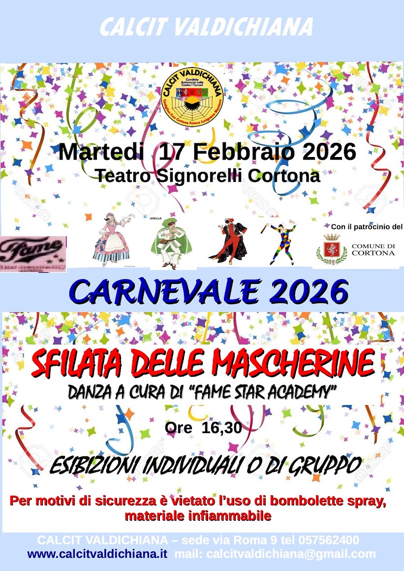 Sfilata delle mascherine, il carnevale del Calcit